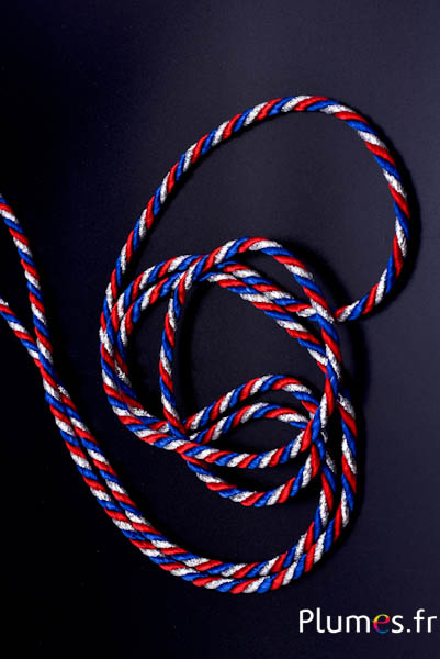 Koord - diam. 5 mm - rood-zilver-blauw  